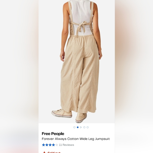 Free People Forever Always Wide Leg Jumpsuit Large, - Picture 7 of 8